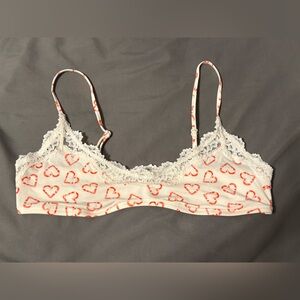 SKIMS Heart Print Lace Trim Women's Bralette